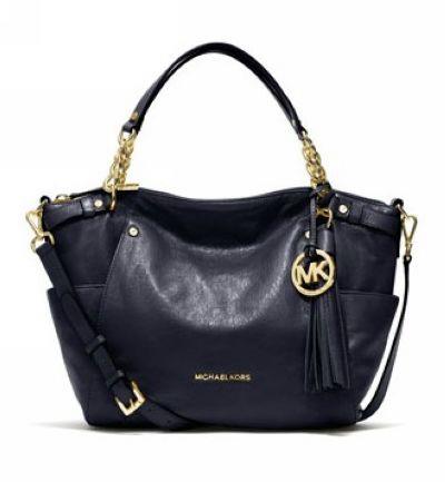 michael kors stor devon satchel navy For Prisen Lav fwntp